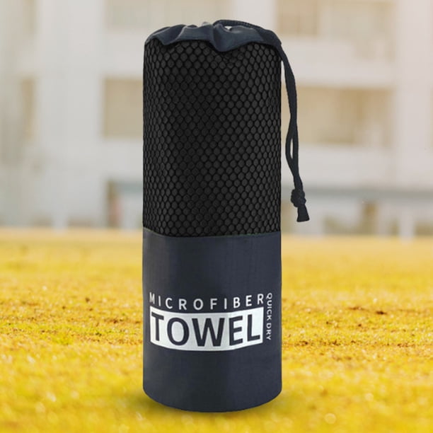 Toalla de playa Toalla de bolsillo suave Tamaño grande para deporte Senderismo Camping (Negro)