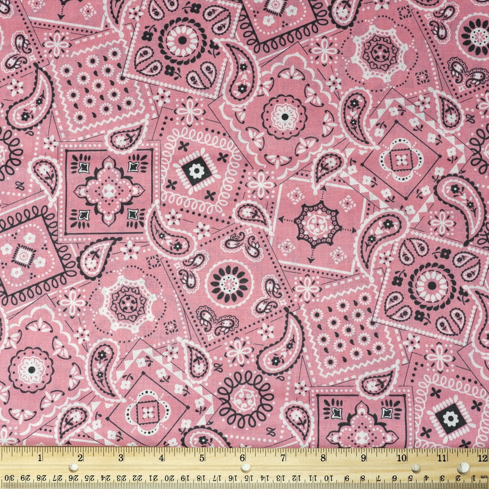 Waverly Inspirations Cotton 44" Bandana Pink Color Sewing Fabric by the