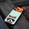 thumbnail image 4 of WIRESTER Shockproof Soft Rubber Cover Case for Apple iPhone 17 Pro Max 6.9" 2025, Raccoon On Aero Blue Background, 4 of 5
