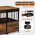 thumbnail image 7 of Ktaxon 2-Door Dog Crate, Wooden Heavy Duty Dog Kennel for Small, Medium, Large Pet, Decorative Pet House Dog Cage Side End Table Indoor, Sliding Door, Rustic Brown, 7 of 7