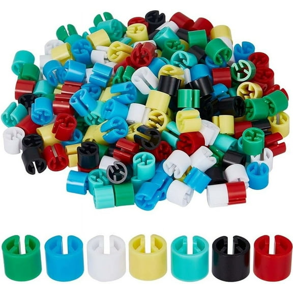 210Pcs 7 Colors Clothes Hanger Markers Blank Tags Plastic Garment Hanger Size Markers Assortment Kit Fit 9.5mm Rod for Clothing Snap Number Labels Accessories Color Coding with Storage Box
