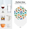 thumbnail image 4 of KLL Drink Coasters Set Octagon of 4,PU Leather Absorbent Coasters Set Decorative Coffee Cup Coasters Housewarming Gift for Home Decor-Colorful Dinosaur, 4 of 5