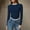 Navy, variant on Cute Sexy Long Sleeve Tops for Women Trendy Going Out Slim First Pullover Cropped Tight Tops Spring Basic Tees Shirts White S