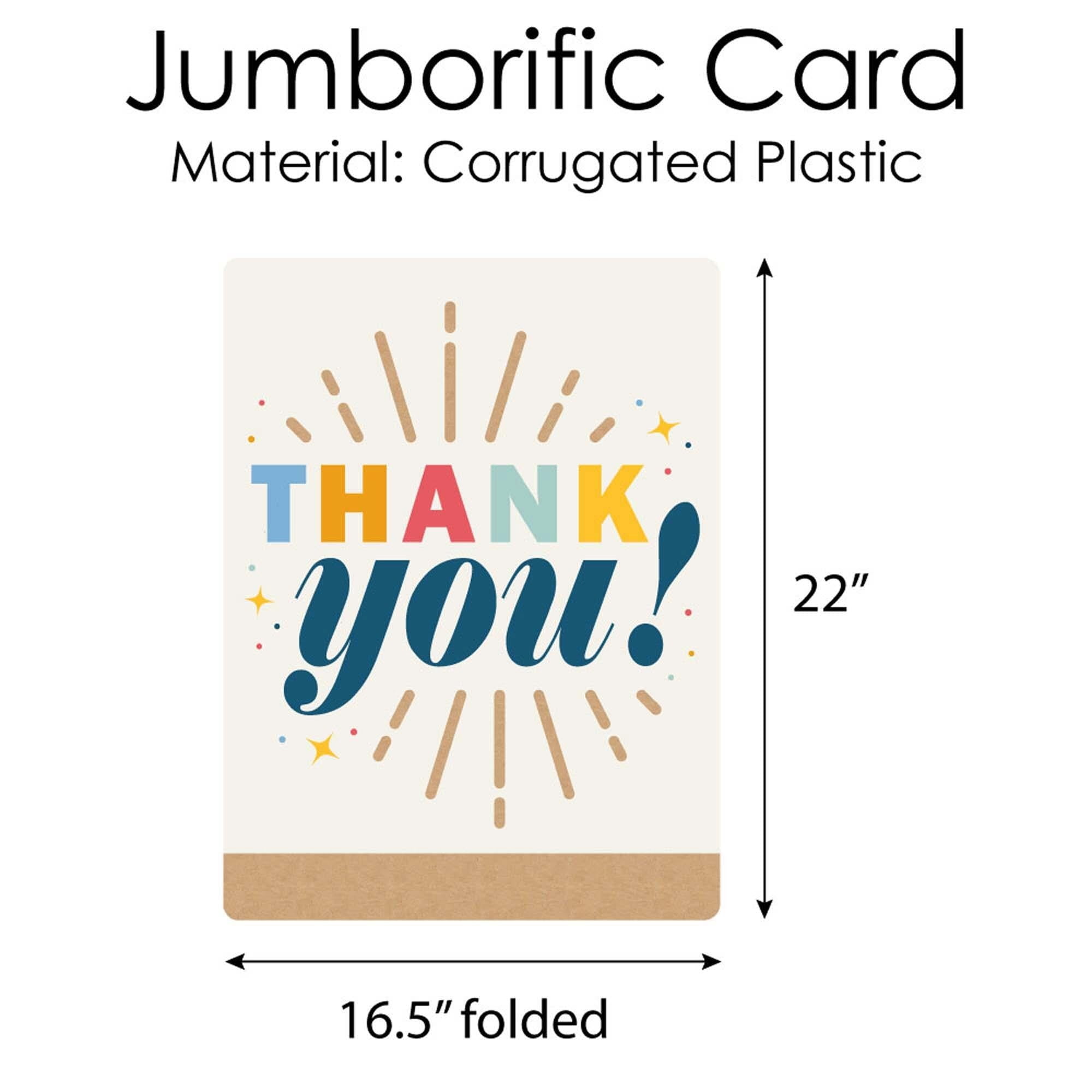 Big Dot of Happiness Thank You So Very Much - Gratitude Giant Greeting Card - Big Shaped Jumborific Card