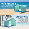 thumbnail image 5 of Beach Shelter, Wind-Powered Tent Sun Shelter with UPF50+ UV Protection, Lightweight & Portable Easy Setup Canopy Shade for Family Outdoor Camping Picnic, 5 of 6