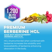 Berberine HCl Blend 1200mg Per Serving - Heart & Immune Support Supplement