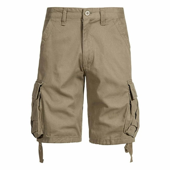 ZVNAΖH Men's Premium Twill Cargo Shorts Lightweight Multi Pocket Casual Outdoor Below The Knee Shorts