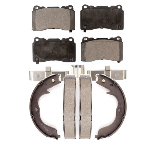 Transit Auto - Front Rear Ceramic Brake Pads And Parking Shoes Kit For Subaru Impreza Mitsubishi Lancer KTN-100378