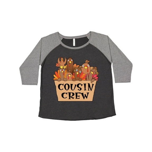 Inktastic Cousin Crew Cute Turkey Family Women's Plus Size T-Shirt