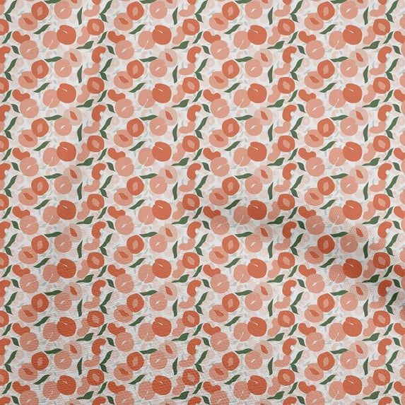 oneOone Rayon Dark Peach Fabric Fruits Sewing Craft Projects Fabric Prints By Yard 56 Inch Wide