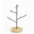thumbnail image 6 of Mango Steam Jewelry Tree Hanger for Bracelets, Necklaces, Hoop Earrings, & Rings (Black, Tan Wood), 6 of 11