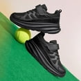 thumbnail image 4 of vibdiv Boys Girls Shoes Kids Sneakers Unisex Breathable Running Lightweight Shoes All Black Big kid Size 3, 4 of 9