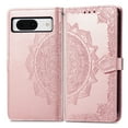 thumbnail image 7 of Allytech for Google Pixel 8 Wallet Case, Luxury PU Leather with Embossed Pattern, Magnetic Clasp Kickstand Card Cash Slots Shockproof Slim Flip Case with Hand Strap for Women Men - Rosegold, 7 of 7