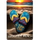 thumbnail image 1 of Letrero de hojalata de playa de verano de 8 x 12 pulgadas, zapatillas de playa, decoración de pared retro, letrero de metal, pieza decorativa para el hogar, habitación, bar, tienda, póster de metal., 1 of 8