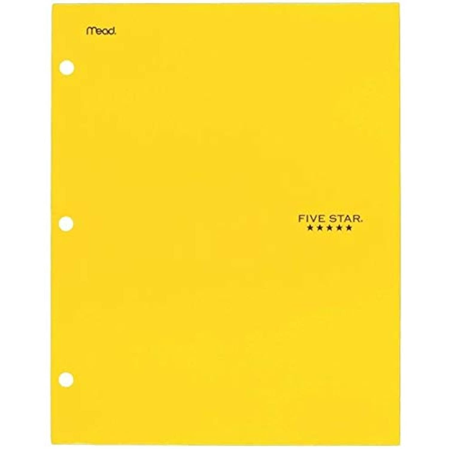 Five Star 4-Pocket Paper Folder, 12' x 9.5', Yellow (33468) (Yellow)