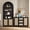 Black Oak, variant on SICOTAS 2Pcs Rattan Kitchen Pantry Storage Cabinet-84.2"H Tall Arched Pantry Cabinet with Adjustable Shelves, 51.6"W Sideboard with 3 Drawers & 2 Doors for Living Room, Dining Room, Light Oak
