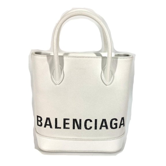 Pre-Owned Balenciaga 596159 logo 2WAY Hand Bag Tote Bag Crossbody Shoulder Bag White... (Good)