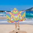 thumbnail image 2 of Yayeee Kids Hooded Towel with Hand Pockets Beach Soft Absorbent Bath Wrap 50 x 23.5 inch, Vibrant Dinosaur, 2 of 5
