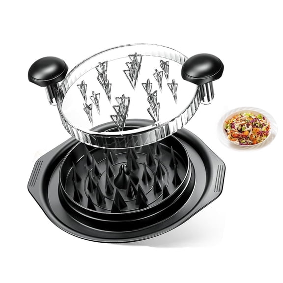 Chicken Shredder, Professional Chicken Breast Shredder Tool Twist with Transparent Lid for Chicken , Ergonomic Handle, Visible Meat Shredder, Non-Slip Design, BPA Free,Heat Resistant,Black