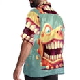 thumbnail image 3 of Tiny teeth Men's Poplin Casual Printed Button Down Short Sleeve Summer Beach Shirts Unisex, 3 of 6