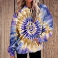 thumbnail image 2 of Womens Fashion Tie Dye Gradient Hoodies Oversized Sweatshirt Plus Size Loose Fit Cute Hooded Jacket Outwears Drawstring Fall Pullover Tops with Pocket, 2 of 7