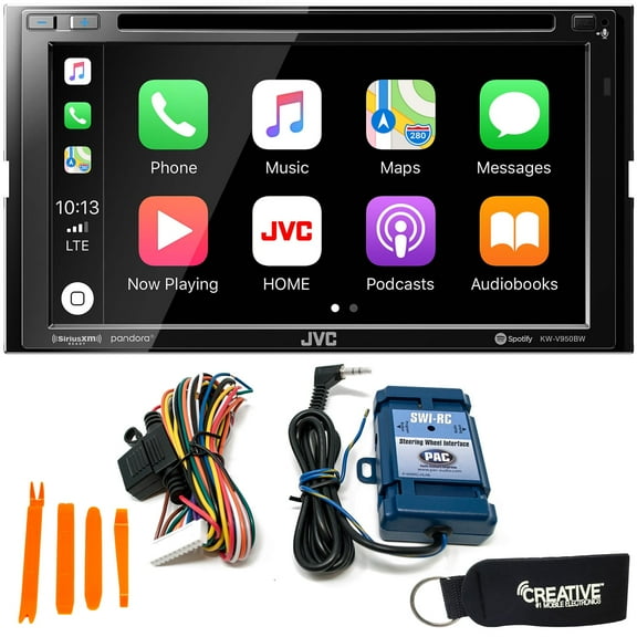 JVC KW-V950BW Compatible With CarPlay, Wireless Android Auto   SWI-RC Steering Wheel Control Interface