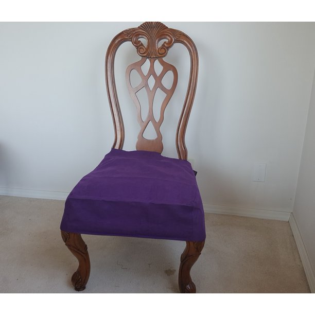 Set of Two OctoRose Classic Micro Suede Chair Covers, Chair Seat Covers