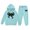 Q131 Sky Blue, variant on Angala 2 Piece Outfits For Girls Hooded Long Sleeve Bowknot Print Sweatshirt With Jogger Pants Set Girls Fall Season Wear Clothes