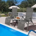 thumbnail image 3 of Gymax 2PCS Patio Outdoor Folding Reclining Lounge Chair w/ Adjustable Backrest, 3 of 10