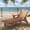 CLASSIC BROWN, variant on Ciokea HDPE Chaise Lounge Chairs Outdoor Set of 2 Wood Texture with Wheels 5 Positions Cup Holder for Patio Pool Black