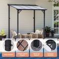 thumbnail image 4 of BaPiPro 8'x5' Hardtop Gazebo with Aluminum Frame & Polycarbonate Panel, Wall Mounted Gazebos Pergola, Outdoor Patio Grill Gazebo for Backyard, Garden, Deck, 4 of 8