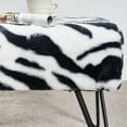 thumbnail image 2 of Home Soft Things Faux Fur Ottoman- Zebra - Black Leg - 19x13x17", 2 of 5