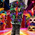 thumbnail image 7 of Meichang Women's Workout Leggings Mardi Gras Mask Print Yoga Pants High Waist Stretchy Carnival Tights Leggings, 7 of 7