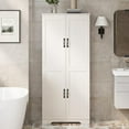 thumbnail image 3 of Studyset 60" Tall Pantry Cabinet Kitchen Pantry Storage Cabinets With 2 Door and 3 Adjustable Shelves, Wooden Pantry Storage Cabinet Storage Cabinet, Kitchen Cupboard for Dining Room, Bathroom, Living, 3 of 7