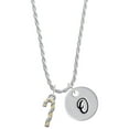 thumbnail image 1 of Delight Jewelry Two-tone 3-D Candy Cane Silvertone Script Initial Disc - O - Charm Necklace, 20"+3", 1 of 4