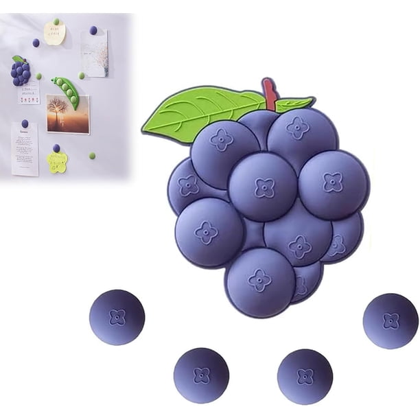 Lindos imanes para el refrigerador, imanes fuertes desmontables con arándanos y guisantes, divertidos imanes para el refrigerador para pizarra, oficina, fotos, notas, imanes decorativos para el refrig