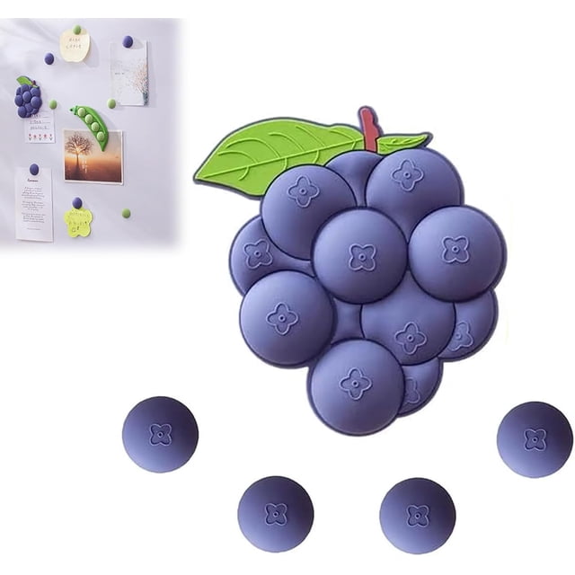 Lindos imanes para el refrigerador, imanes fuertes desmontables con arándanos y guisantes, divertidos imanes para el refrigerador para pizarra, oficina, fotos, notas, imanes decorativos para el refrig