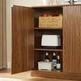 thumbnail image 5 of CQSXDA 31.5 Inch Walnut Sideboard With Curved Design, Versatile Storage Cabinet For Living Room, Kitchen, Bedroom, 5 of 8
