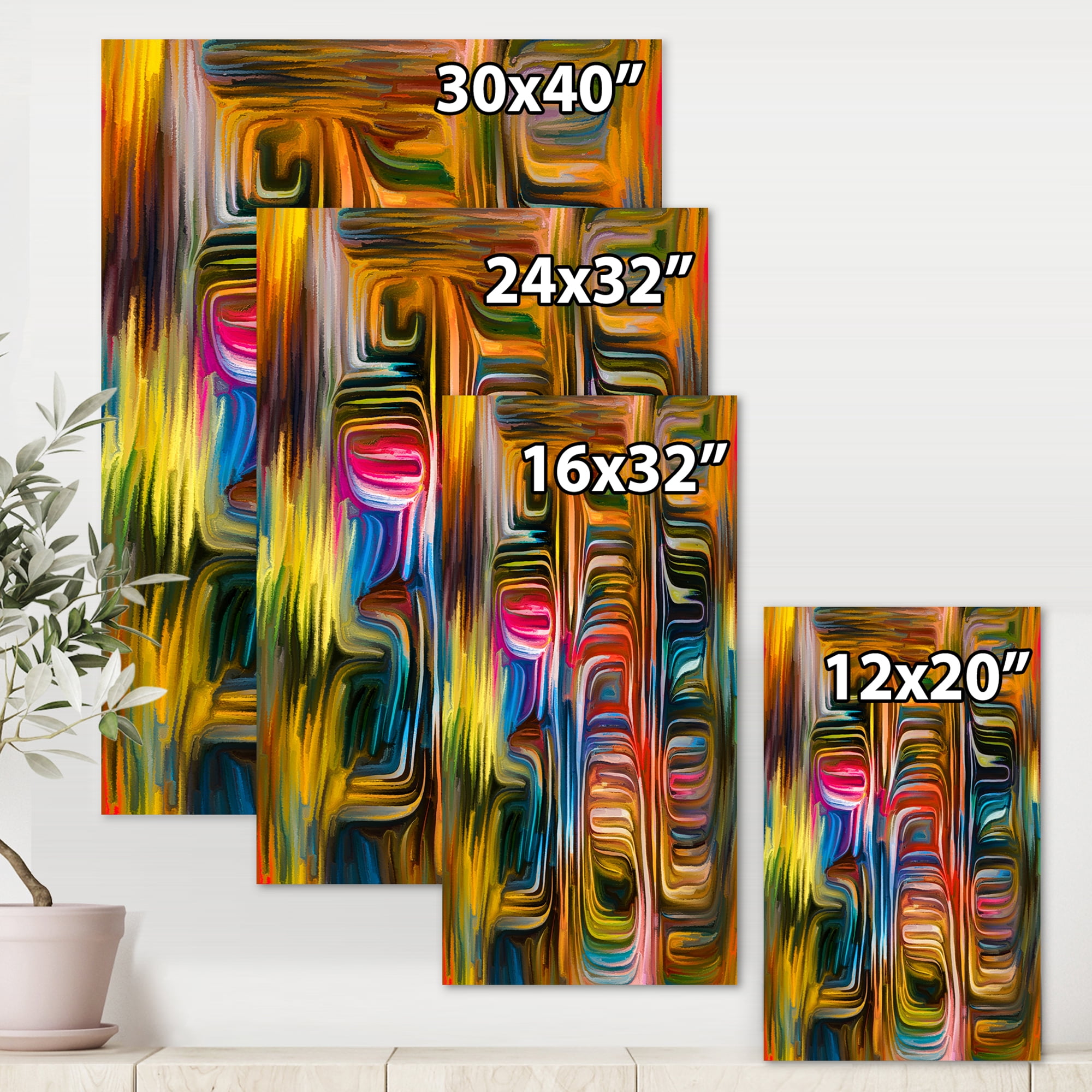 Colour Spiral Fusion II 24 in x 32 in Painting Canvas Art Print, by Designart