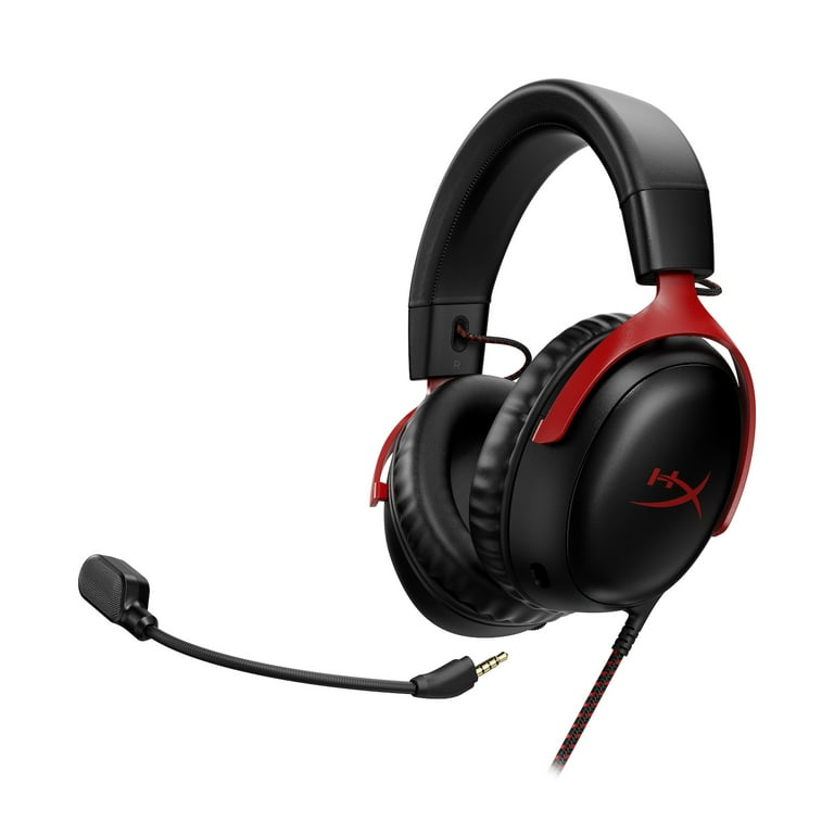HyperX Cloud III ゲーミングヘッドセット ブラック レッド HyperX Cloud III Wired Gaming Headset - Black/Red, DTS Audio