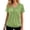 Green, variant on Womens T Shirts Short Sleeve Ruched Loose Fit V Neck Dressy Casual Blouse Summer Tops