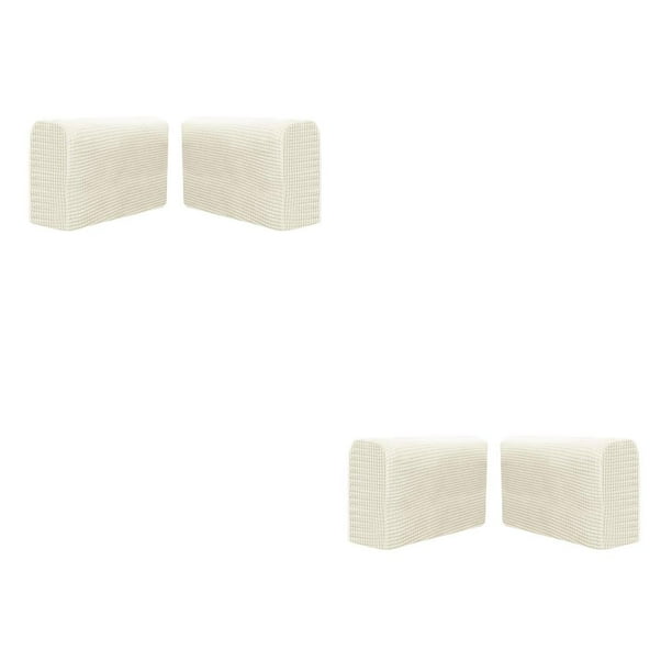 Cateissary 2 piezas de sillón elástico de poliéster, fundas para reposabrazos de sofá, 2 fundas para reposabrazos, funda elástica de blanco 2Conjunto