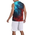 thumbnail image 2 of Sikiie Red And Blue Fire Basketball Jersey Reversible Men's Mesh Athletic Sports Shirts Training Practice S-4XLSmall, 2 of 6