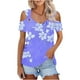 thumbnail image 1 of Camisas de Manga Corta para las Mujeres de Verano Sexy Frío Hombro Suéter Blusa Cuello en V Sólido, Ligero para Diario, 1 of 9