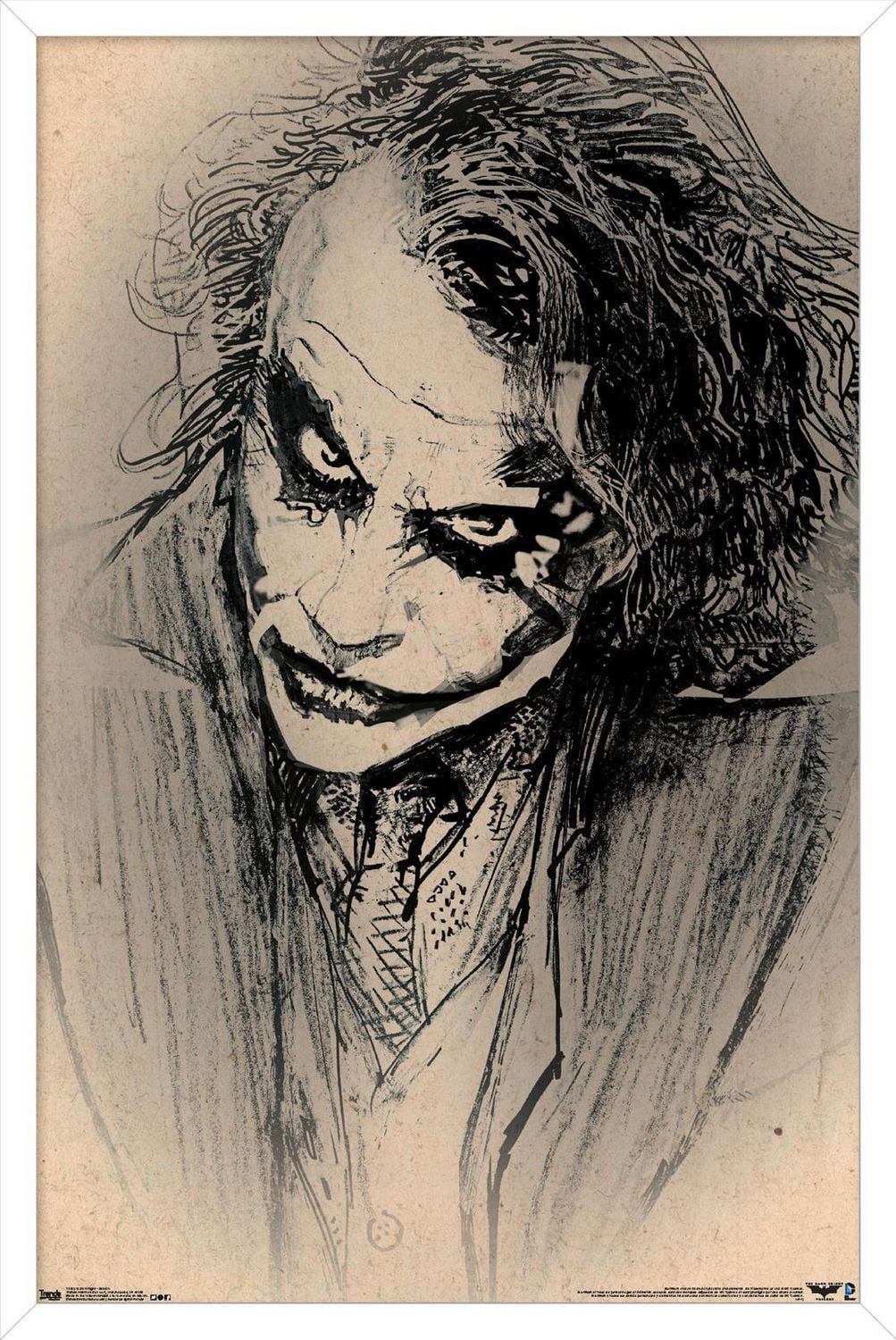 DC Comics Movie - The Dark Knight - The Joker - Sketch Wall Poster, 14.725" x 22.375"