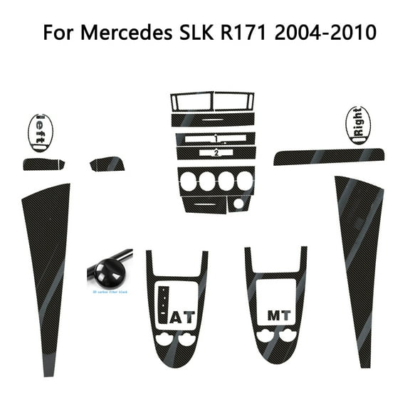 Carbon Fiber For Mercedes Benz SLK R171 2004-2010 Car Film Interior Sticker Center Console Gear Dashboard Air Door Handle Lift Panel