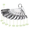 thumbnail image 2 of 10 Pcs Measuring Spoons Set Heavy-Duty Stainless Steel Narrow Measuring Spoons, Long Handle for Dry or Liquid, 2 of 6