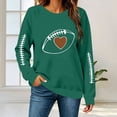 thumbnail image 4 of Yangnuo Women's Football Heart Graphic Crew Neck Sweatshirt Sleeve Stitch Print Loose Long Sleeve Casual Pullover Tops, 4 of 5