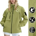 thumbnail image 1 of WRKEKC Imperméable Coupe-Vent pour Couples à Capuche, Veste à Imprimé Légère pour Plein Air et Randonnée, Imperméable avec Fermeture Éclair pour Hommes et Femmes, Vert, TTG, 1 of 7