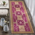 thumbnail image 3 of SAFAVIEH Classic Vintage Seanna Geometric Bordered Cotton Runner Rug, Fuchsia/Gold, 2'3" x 8', 3 of 9